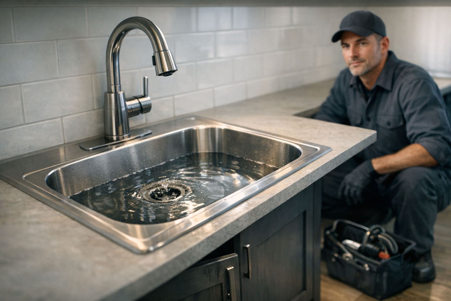 washing machine water backing up into kitchen sink